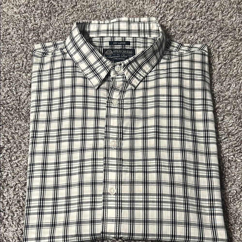 American Rag Black and White Casual Button Down Shirt